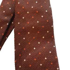 Berg & Berg Hand Made in Italy Men's Textured Silk Dot Print Neck Tie OS